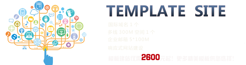 TEMPLATE SITE;國(guó)際域名1個(gè)、多線(xiàn)300M空間1個(gè)、企業(yè)郵箱5*100M、響應(yīng)式網(wǎng)站建設(shè)、模板建站僅需2600元起！更多精美模板供您選擇！